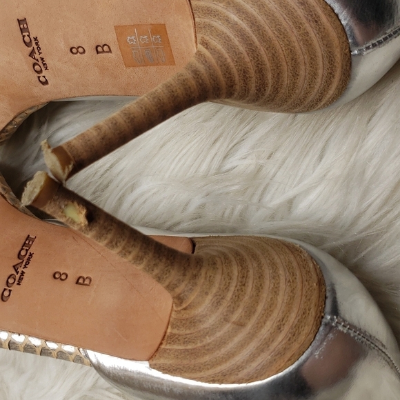 COACH Camille Two-Piece Pump Shoes D'Orsay metallic embossed 8B - Picture 12 of 12